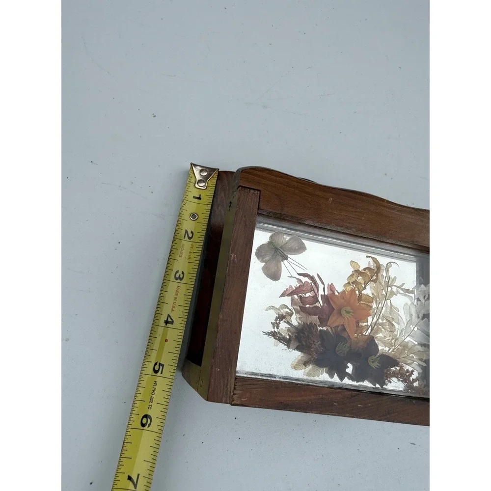 Vintage Wooden Letter‎ Napkin Holder Mirror Artificial Flowers Butterfly Mirror